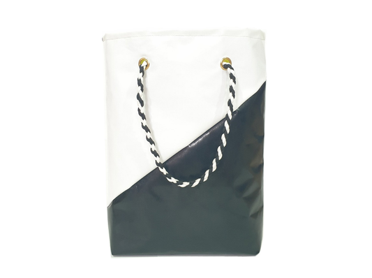 Geometric tote bag: black and white